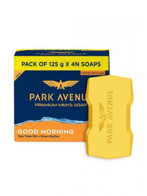 Park Avenue Men Set Of 4 Good Morning Premium Soap with Shea Butter & Tea Tree - 125g Each