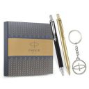 Parker Profile Ball Pen (Twin) Combo Keychain - Blue...