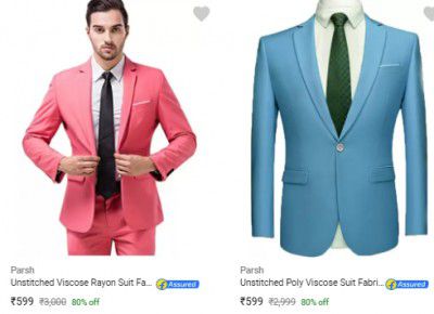 Parsh Mens Formal Suit Fabrics Upto 80% Off