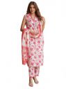 PARTHVI Women's Viscose Rayon Printed Straight Kurta and Pant White Dupatta Set...
