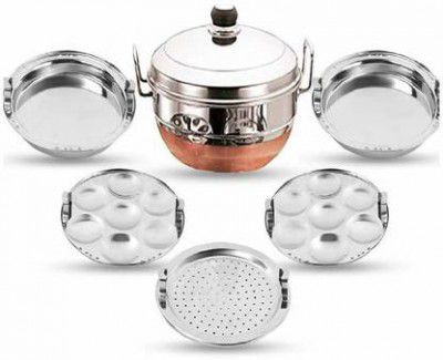 partiz All-in-One S.S.Idli Multi Kadai Copper Base (5 Plates , 14 Idlis )
