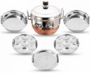 partiz All-in-One S.S.Idli Multi Kadai Copper Base (5 Plates , 14 Idlis )...
