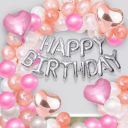 Party Propz birthday decoration items for wife - 62 Pcs Birthday Balloons for girls...