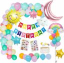 Party Propz Multicolor Happy Birthday Decorations Combo - 55 Pcs Set...