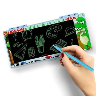 Party Propz Pencil Box for Kids - Special Pencil Case with LCD Screen (Dinosaur Theme) with Magic Pencil | Magic Pencil Box for Kids with Erase Button | Pen Case for Students | Pencil Box for Boys