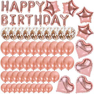 PARTY SPRITZ 72pcs Rose Gold Birthday Party Decoration