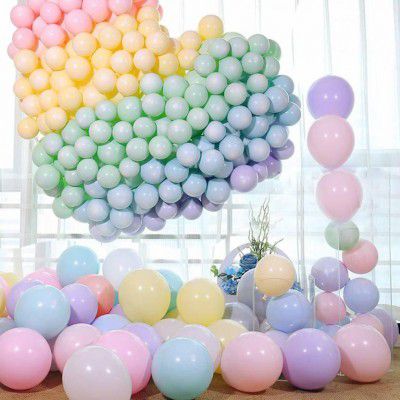 PartyballoonsHK Solid Pastel Latex Balloons 10 Inches Macaron Candy Colored Balloon  (Purple, Pink, Pack of 50)