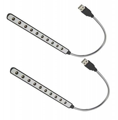 PARUHT (Pack of 2) USB Portable Reading Lamp with 10 Bright LED Lights
