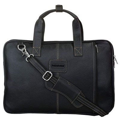 Parvenir Black 15.6 Vegan Leather Bag (Parv-1001)