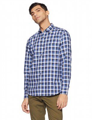 Parx Men's Checkered Slim Fit Casual Shirt