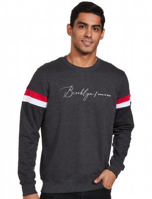 PARX Men's Full Sleeve Regular FIT Dark Grey Casual Sweatshirt