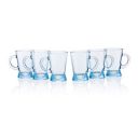 Pasabahce Heybeli Mug from House of Pasabahce The Original Pasabahce from Turkey, Blue Transparent Heybeli Mugs, 180 ml in Set of 6 Pcs, Perfect fit for Tea/Coffee....