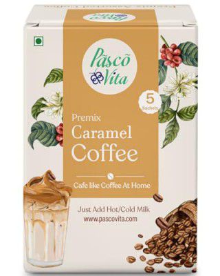 Pasco Vita - Cold Coffee Premix Caramel - Instant Coffee Powder with Sweet & Creamy Flavor | 125g (5 Sachets x 25g)