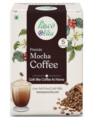 Pasco Vita - Cold Coffee Premix Mocha - Instant Coffee Powder with Rich & Creamy Flavor - Easy to Mix - Café-Style Coffee at Home - 125g (5 Sachets x 25g)