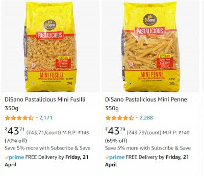 Pasta Upto 71% off ( DiSano,Keya & More )