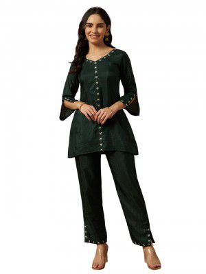 Pataari Women Printed 2-Piece Silkblend Kurta & Pants Set