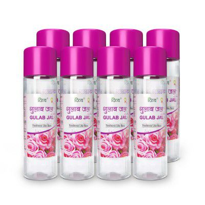 Patanjali Divya Gulab Jal, Rose Water for Skin Care,120ml (Pack of 8)