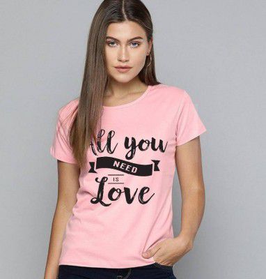 Patche  Women Graphic Print Round Neck Pink T-Shirt