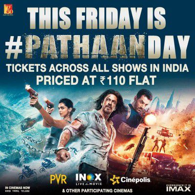 Pathaan Day | Get Tickets to Blockbuster Movie Pathaan at ₹110