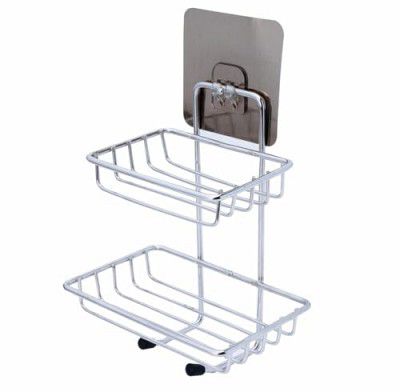 Pathavi 2-Tier Wall Mounted Stainless Steel Bathroom Soap Rack 