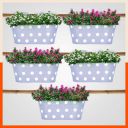 Patio by Bathla - ARA Hanging Metal Pot Holders / Planters for Home / Balcony / Garden |Corrosion Resistant with Detachable Double Hooks | Baby Blue - Set of 5...