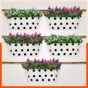 Patio by Bathla - ARA Hanging Metal Pot Holders/Planters for Balcony/Garden |Corrosion Resistant with Detachable Double Hooks | White -Set of 5...