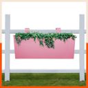 Patio by Bathla - LEA Rectangular Hanging Metal Pot Holders / Planters for Home / Balcony / Garden |Corrosion Resistant with Detachable Double Hooks |Blush...