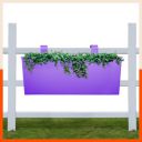 Patio by Bathla - LEA Rectangular Hanging Metal Pot Holders / Planters for Home / Balcony / Garden |Corrosion Resistant with Detachable Double Hooks |Purple...