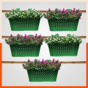 Patio by Bathla - Dia Oval Diamond Hanging Metal Pot Holders, Green - Set of 5...
