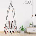 Patiofy D-Shape Cotton Rope Swing Chair Cotton Small Swing...