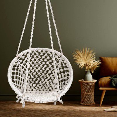 Patiofy Hammock Hanging Swing Chair (Off-White, Cotton)