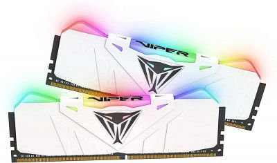 Patriot Memory Viper RGB DDR4 16GB(2 x 8GB) 3600MHz UDIMM Desktop Gaming Memory Kits (White Heatshield) - PVR416G360C8KW