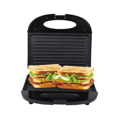 Patsung Sandwich Grill Maker – 800W Non-Stick Fixed Grill Plates, Black