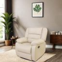 Peachtree Alexandra Manual Recliner for Living Room, Metal Mechanism & Mango Wooden Frame | 3 Year Warranty | Velvet Fabric Sofa for Hall, Office | Padded Armstyle...