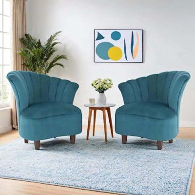 Peachtree Butterfly 1 Seater Chair |No Armstyle|2 Year Warrranty (Set of 2,Teal Green)