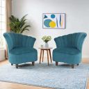 Peachtree Butterfly 1 Seater Chair |No Armstyle|2 Year Warrranty (Set of 2,Teal Green)...