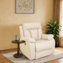 Peachtree Carrera Motorised Recliner for Living Room, Metal Mechanism & Mango Wooden Frame | 3 Year Warranty | Velvet Fabric Sofa for Hall, Office | Padded Armstyle (Cream)...