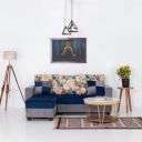 Peachtree Home Accents Urban 3-Seater Velvet Sofa Set in Blue and Grey Colour for Home and Living Room...