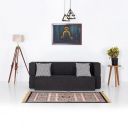 Peachtree Home Accents Zoe 3-Seater Jute Sofa Cum Bed in Black Colour for Home and Living Room in - 3 Seater...