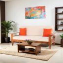 Peachtree Kaira Sofa Cum Bed 3 Seater | 3 Years Warranty Sofa Bed 6.5 x 4 Feet for Living Room | Mango Wood Frame with Velvet Fabric | Foldable Sofa with Side Newspaper Holder...