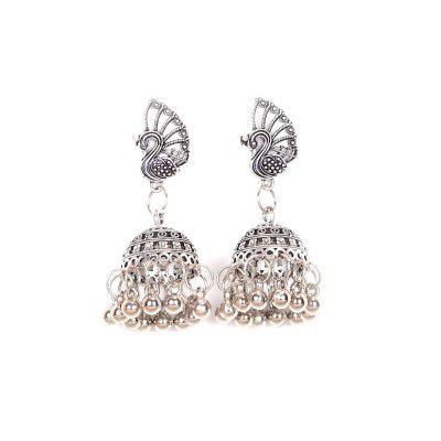 Peacock Oxidised Matte Finish Jhumki Set,for Women & Girls Fashion | Traditional Earrings | Earrings set | Accessories Jewellery | Birthday & Anniversary Gift