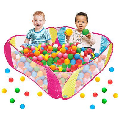 PEAHEN Portable & Colorful Ball Pool-Ball Pitt Tent Play Fun Toy Multicolor (with 50 Balls)
