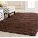 Pearl Carpet Microfiber Handwoven shag Rug Fur Carpet Collection Size 2x4 feet (60 x 120 cm) Plain Brown Color with 2 inch Pile Height for Living Room Bedroom...