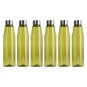 PEARLPET Ellie Round BPA-free Plastic Water Bottle Set of 6 Pcs, Each 1000ml, Green...
