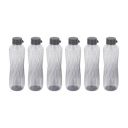 PEARLPET Lehar BPA-Free Plastic Water Bottle Set – Pack of 6 (1000ml Each), Grey...