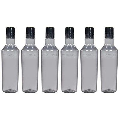 PEARLPET Nile BPA-free Plastic Water Bottle Set of 6 Pcs, Each 1000ml, Grey