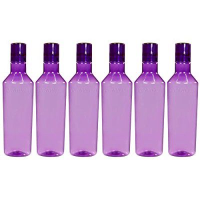 PEARLPET Nile BPA-free Plastic Water Bottle Set of 6 Pcs, Each 1000ml, Purple