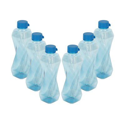 PEARLPET Twist BPA-Free Plastic Water Bottle Set – Pack of 6 (1000ml Each)