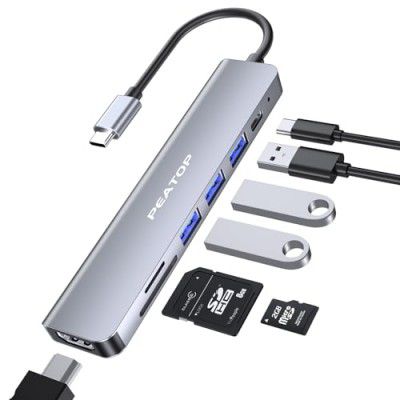 PEATOP 7-in-1 USB C Hub Docking Station for Laptop