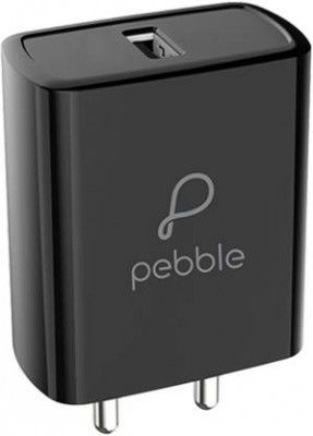 Pebble 18 W 3.1 A Mobile Charger with Detachable Cable&nbsp;&nbsp;(Black, Cable Included)